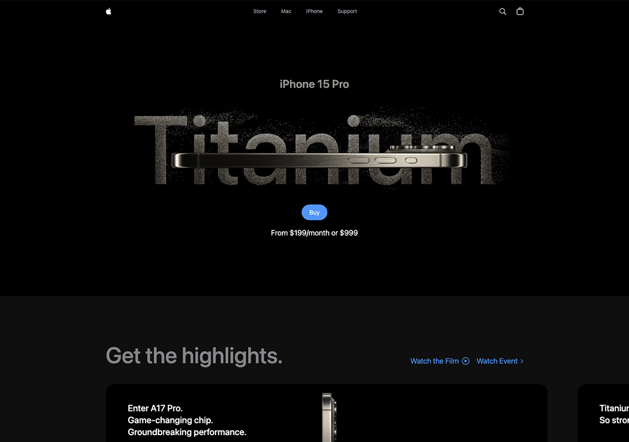IPhone 15 Website Clone
