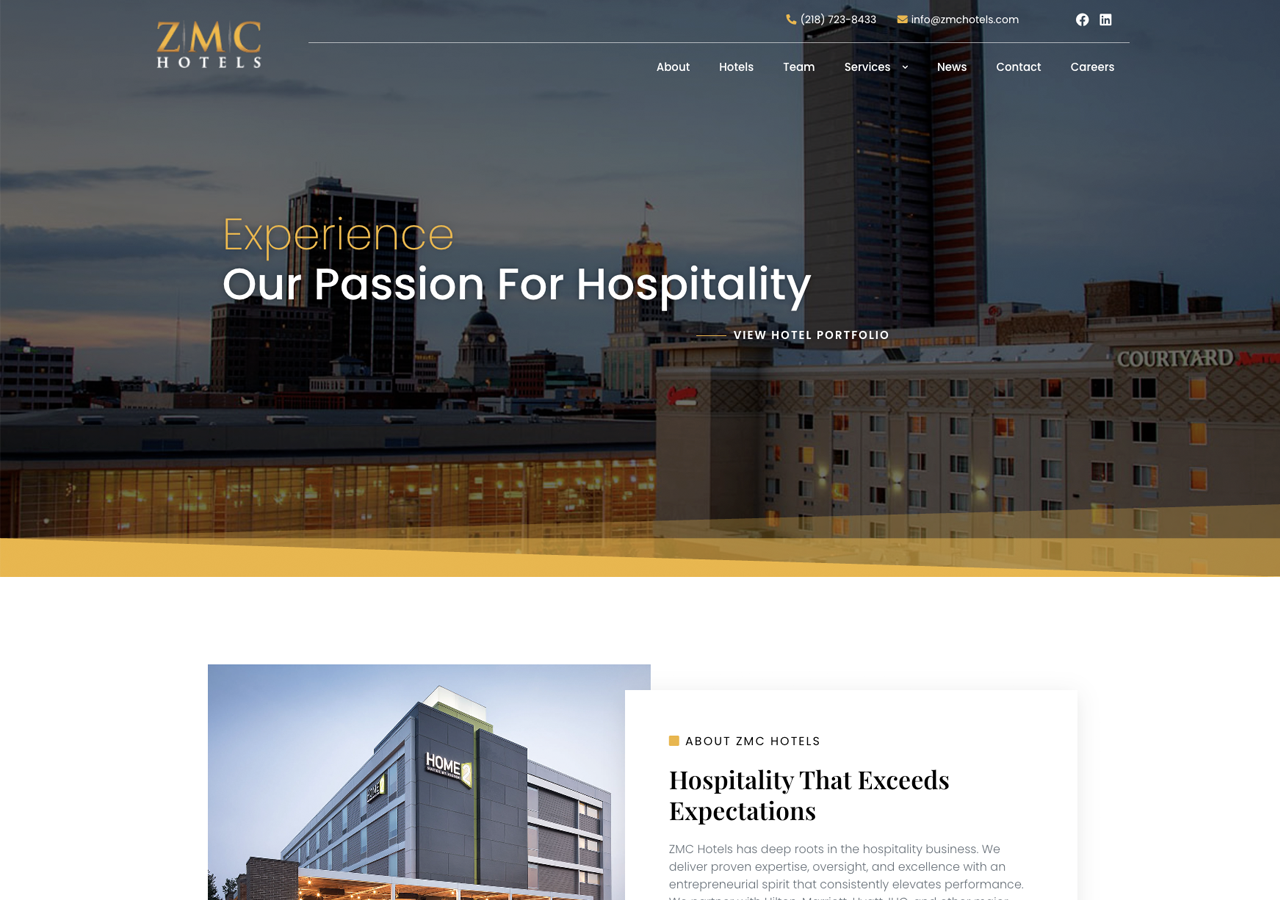 ZMC Hotels Website